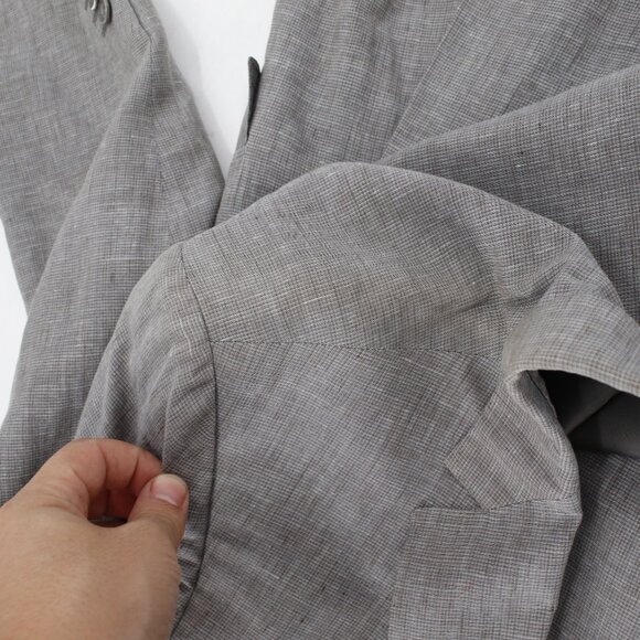 Z zegna sport coat men's 42R two button gray linen cotton wool unstructured - Picture 10 of 16